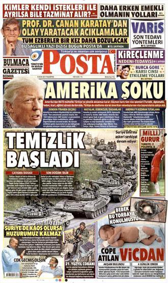 10 Ekim 2017 - Gazetelerin birinci sayfaları