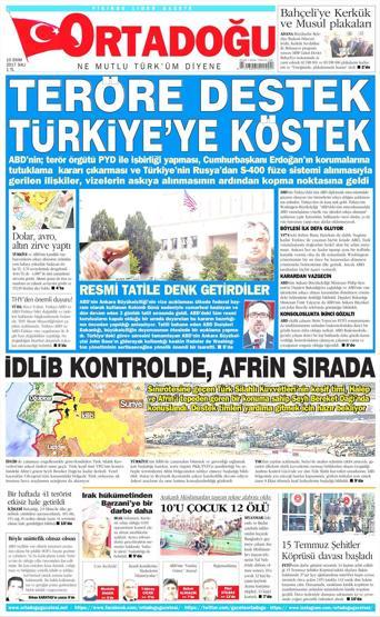 10 Ekim 2017 - Gazetelerin birinci sayfaları