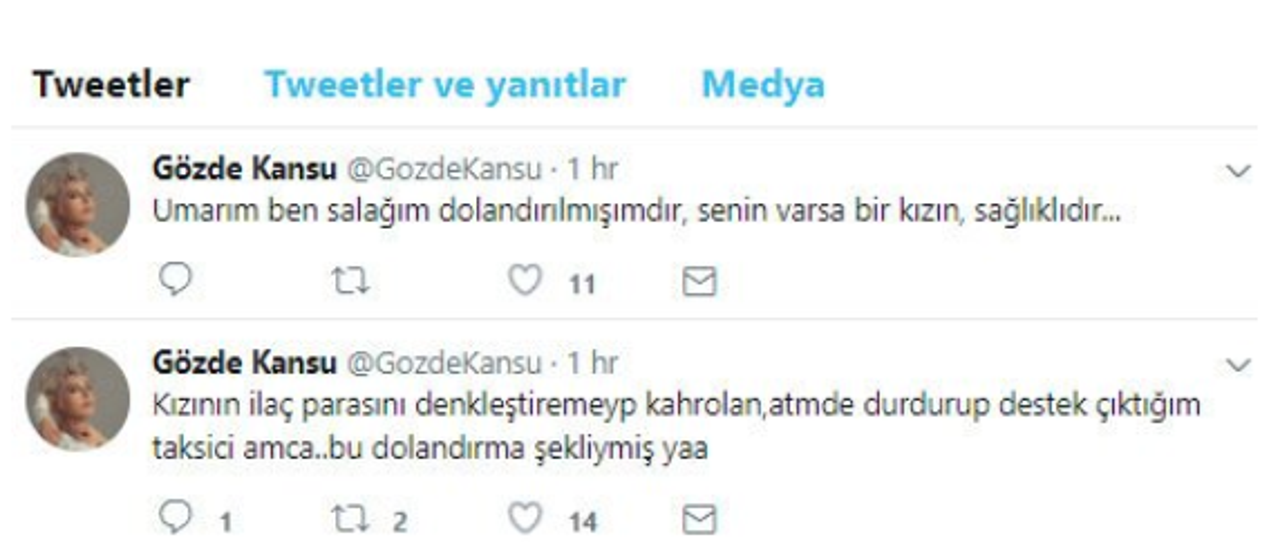 Gözde Kansuyu taksici dolandırdı