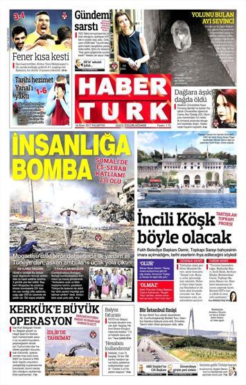 16 Ekim 2017 - Gazete manşetleri