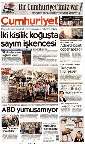 16 Ekim 2017 - Gazete manşetleri