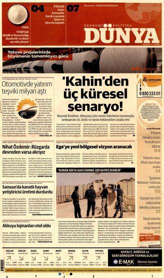 16 Ekim 2017 - Gazete manşetleri
