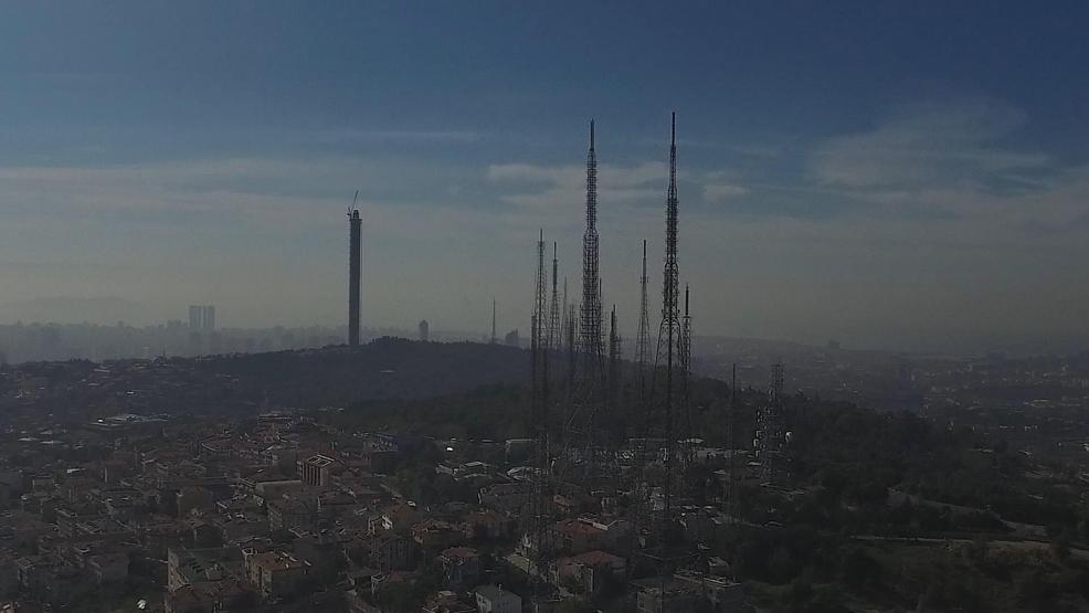 Çamlıcadaki TV-Radyo Kulesinin çelik bölümü yükselmeye başladı