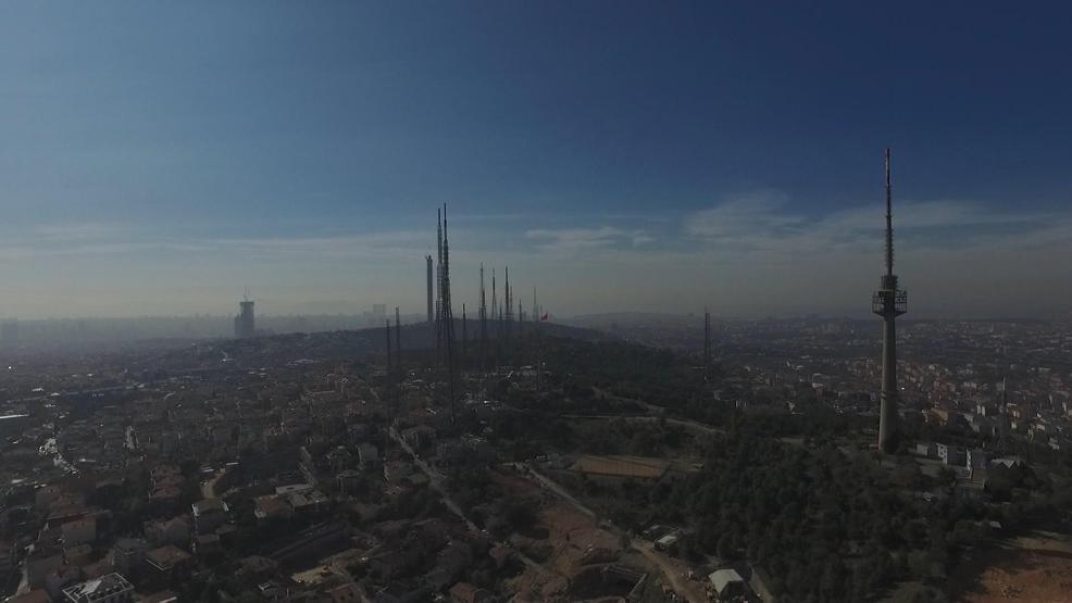 Çamlıcadaki TV-Radyo Kulesinin çelik bölümü yükselmeye başladı