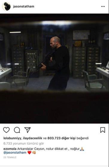 Ezgi Moladan güldüren Jason Statham paylaşımı