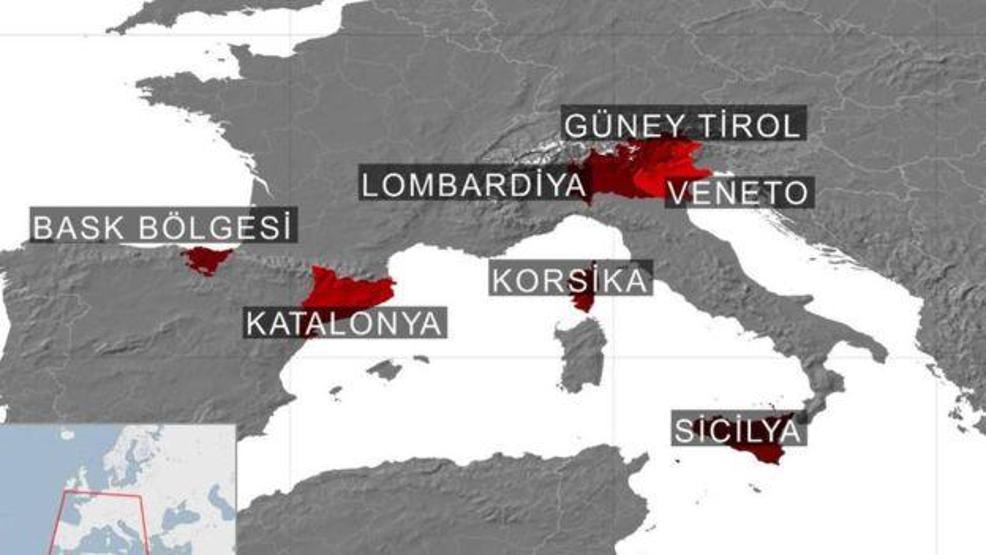 İşte Avrupada bağımsızlık isteyen bölgeler