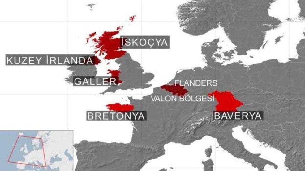 İşte Avrupada bağımsızlık isteyen bölgeler