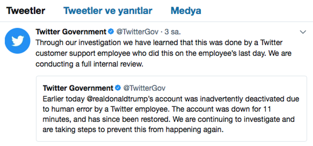 Twitter, Trumpın hesabını kapattı