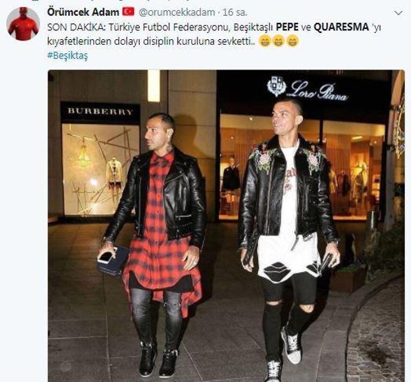 Quaresma ve Pepenin kıyafetleri sosyal medyayı karıştırdı