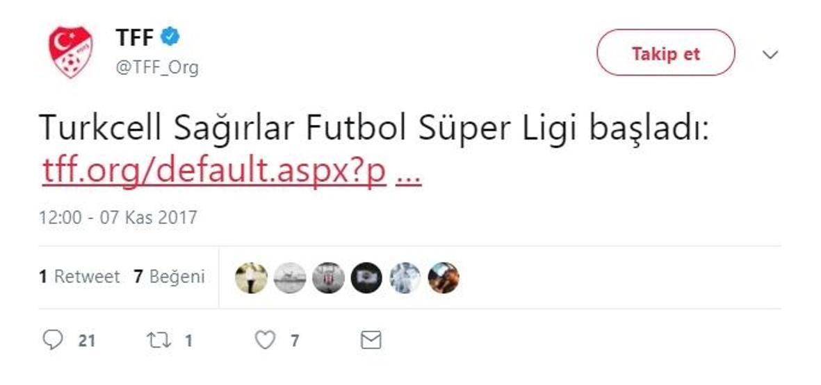 TFFnin twitter paylaşımına tepki yağdı