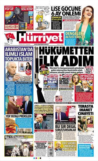 8 Kasım 2017 - Gazetelerin bugünkü manşetleri