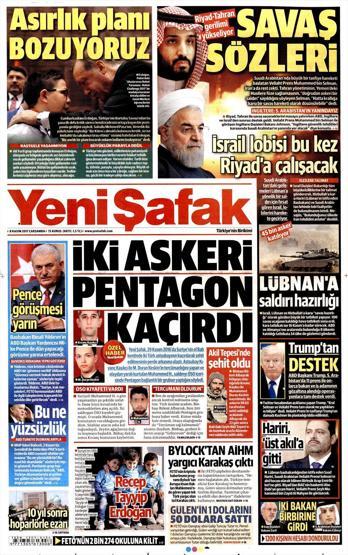 8 Kasım 2017 - Gazetelerin bugünkü manşetleri