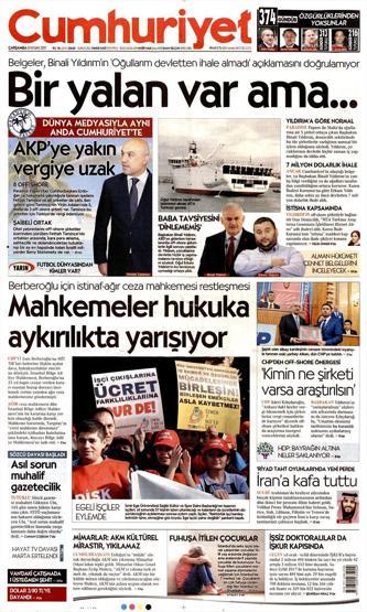 8 Kasım 2017 - Gazetelerin bugünkü manşetleri
