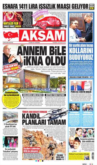 8 Kasım 2017 - Gazetelerin bugünkü manşetleri