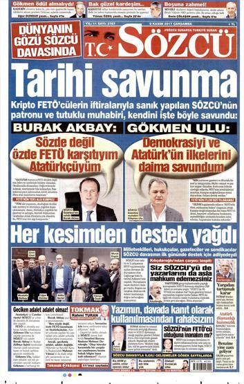8 Kasım 2017 - Gazetelerin bugünkü manşetleri