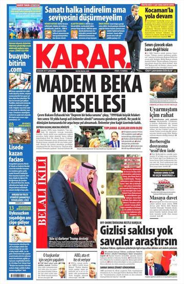 8 Kasım 2017 - Gazetelerin bugünkü manşetleri