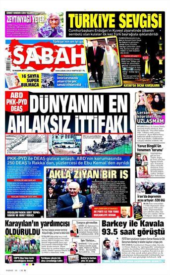 15 Kasım 2017 - Gazetelerin bugünkü manşetleri