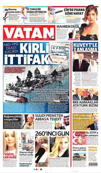 15 Kasım 2017 - Gazetelerin bugünkü manşetleri