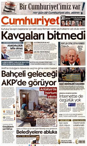 15 Kasım 2017 - Gazetelerin bugünkü manşetleri