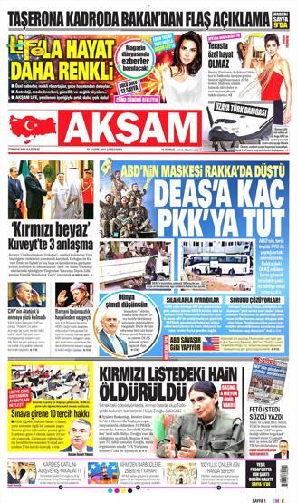 15 Kasım 2017 - Gazetelerin bugünkü manşetleri