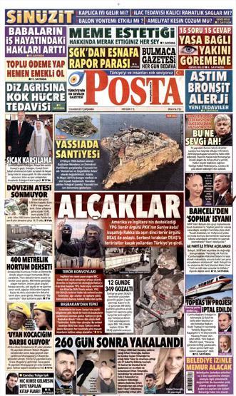15 Kasım 2017 - Gazetelerin bugünkü manşetleri