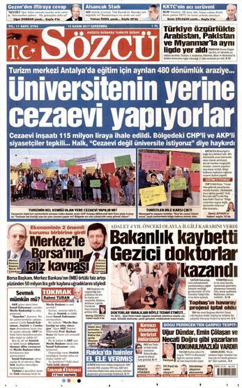 15 Kasım 2017 - Gazetelerin bugünkü manşetleri