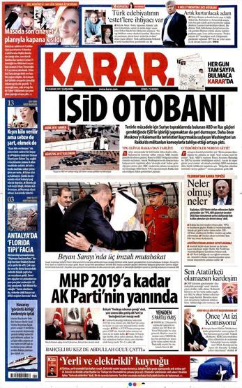 15 Kasım 2017 - Gazetelerin bugünkü manşetleri