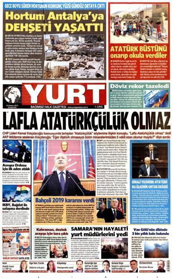 15 Kasım 2017 - Gazetelerin bugünkü manşetleri