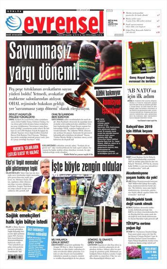 15 Kasım 2017 - Gazetelerin bugünkü manşetleri