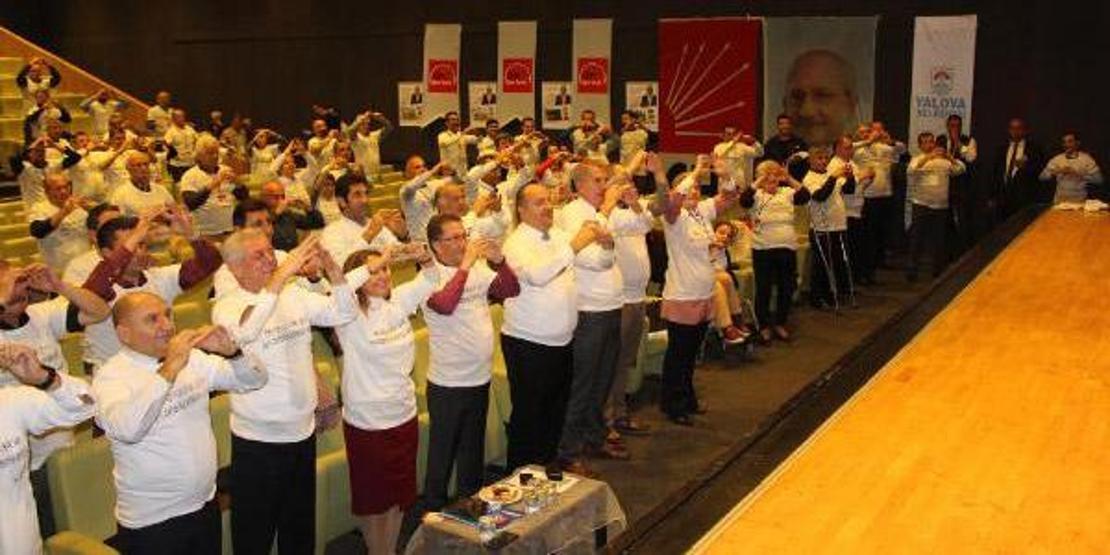 CHP’liler toplantıya egzersizle başladı