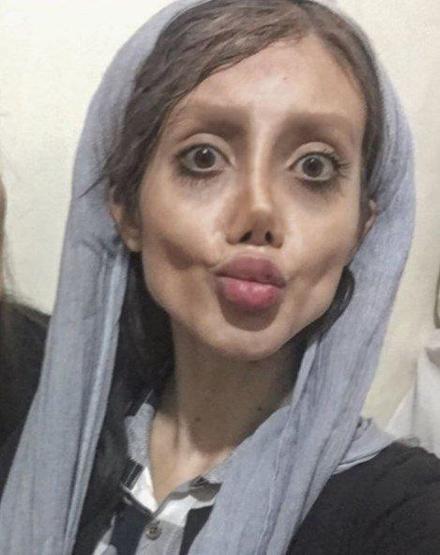 Angelina Jolie’ye benzemek için makyajla mı böyle görünüyor