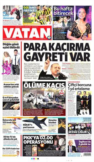 4 Aralık 2017 - Gazetelerin birinci sayfaları