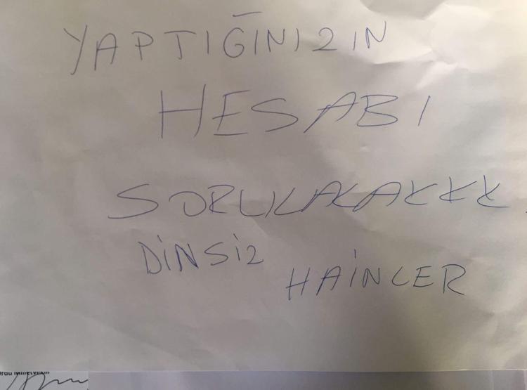 CHPnin kapısına bırakılan tehdit notuna tepki