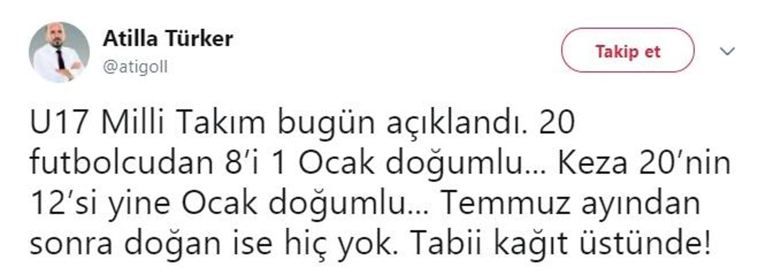 8 futbolcu da 1 Ocak 2001de doğmuş