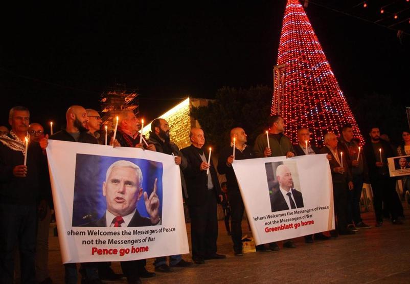Batı Şeriada ABD Başkan Yardımcısı Pence protestosu: İstemiyoruz