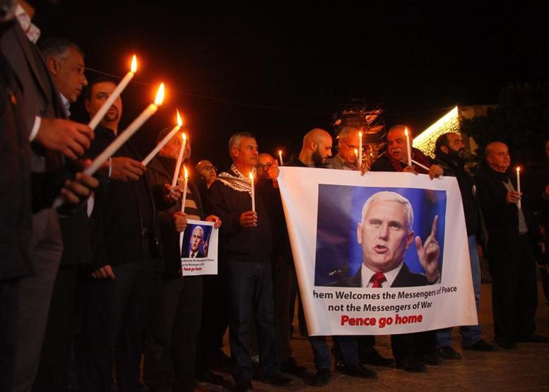 Batı Şeriada ABD Başkan Yardımcısı Pence protestosu: İstemiyoruz