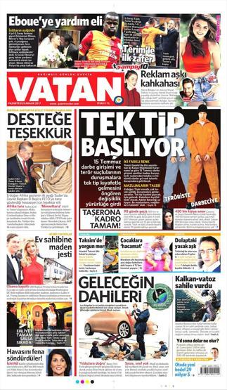 25 Aralık 2017 - Gazetelerin birinci sayfaları