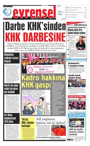 25 Aralık 2017 - Gazetelerin birinci sayfaları