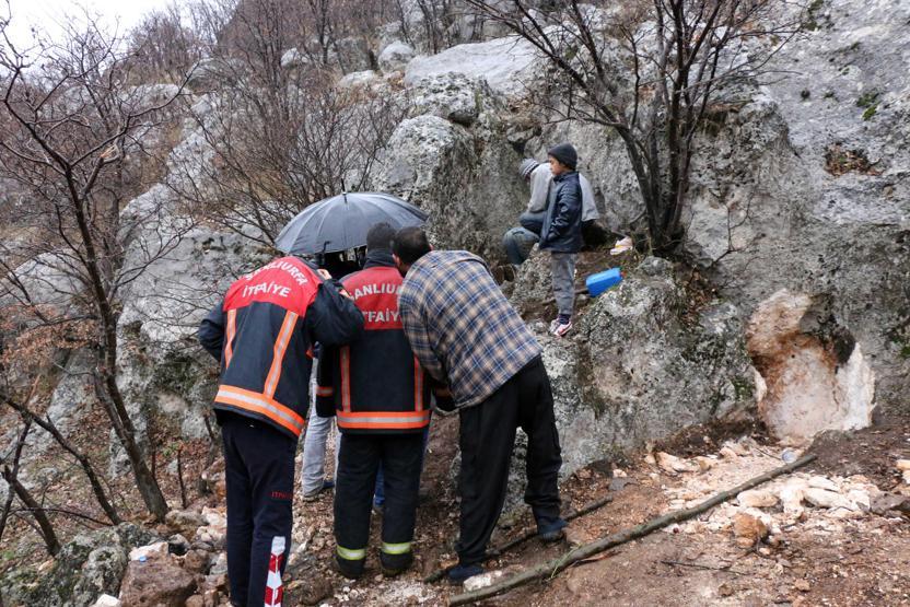 Kirpinin peşinden girdiği kayalıkta sıkışan köpek üç gündür mahsur