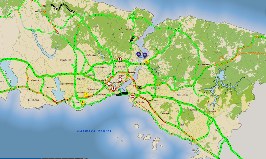 Yılın son gününde İstanbulda trafik durumu