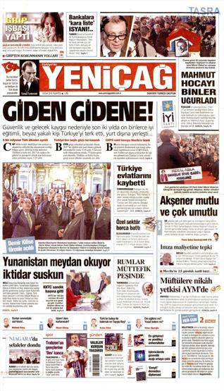 8 Ocak 2018 - Gazetelerin birinci sayfaları