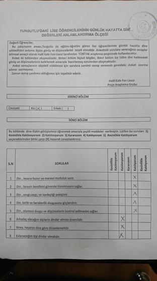 TÜBİTAK projesi dediler, dini sorular sordular