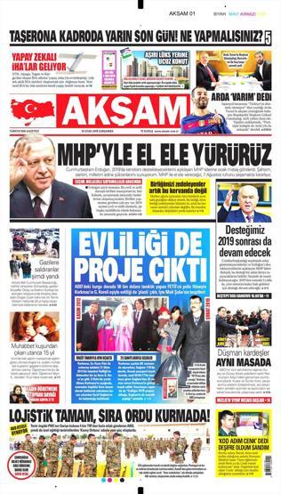 10 Ocak 2018 - Gazete manşetleri