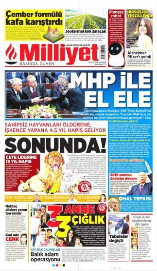 10 Ocak 2018 - Gazete manşetleri