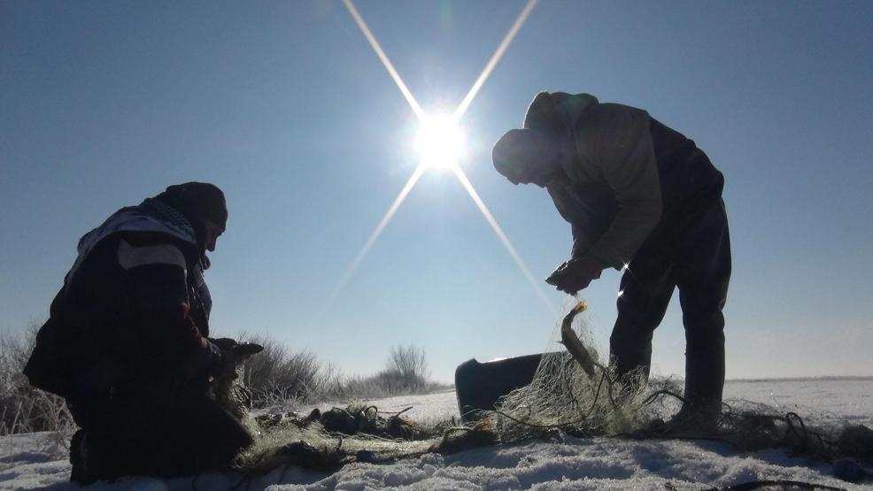 Yüksekovada Eskimo usulü balık avı