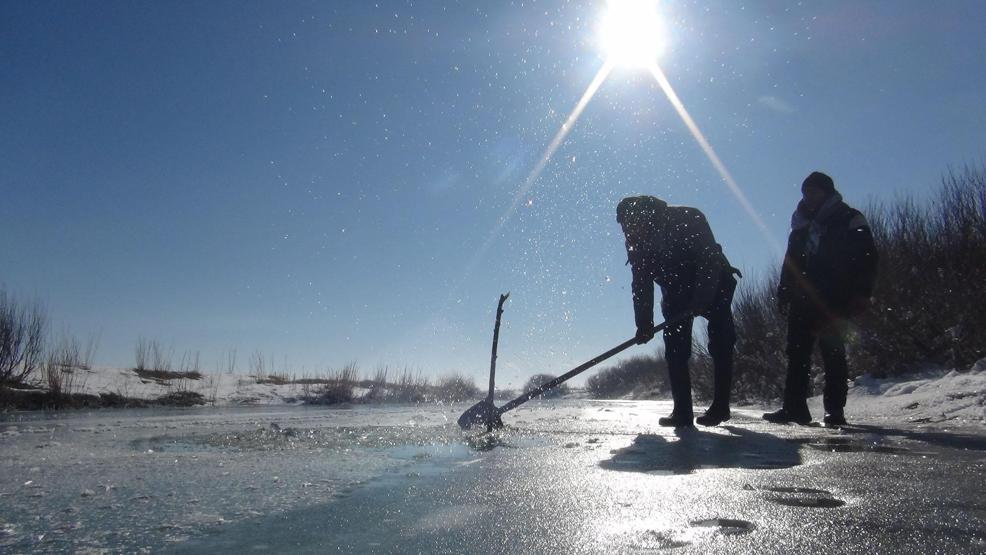 Yüksekovada Eskimo usulü balık avı