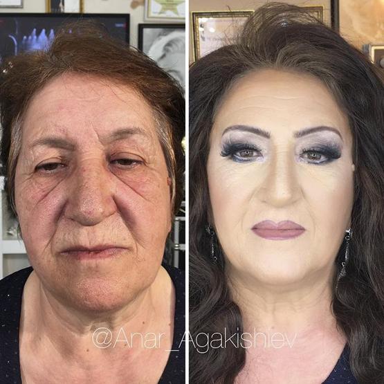 80 yaşındaki kadının makyajla değişimi şaşırtıyor