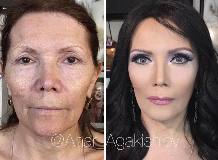 80 yaşındaki kadının makyajla değişimi şaşırtıyor
