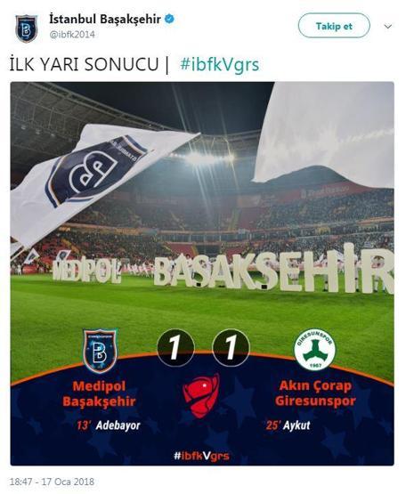 Başakşehirden rakibine tebessüm ettiren kutlama