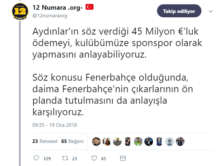 12 Numaradan sponsorluk açıklaması